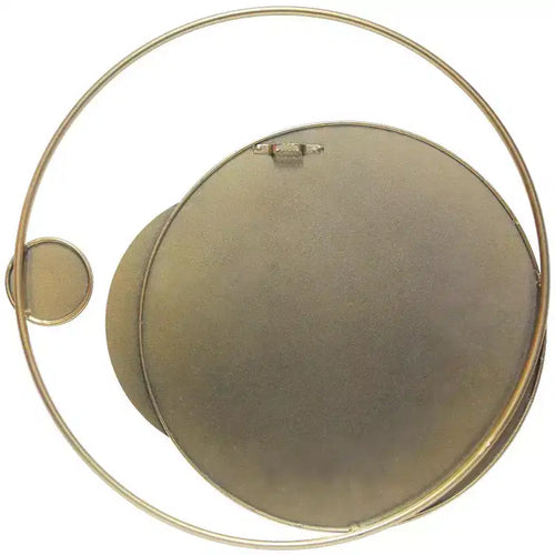 Miroir mural phases de lune doré 19,5 po : rond, moderne, aucun assemblage requis, cadre en métal, fixation murale