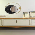 Miroir mural phases de lune doré 19,5 po : rond, moderne, aucun assemblage requis, cadre en métal, fixation murale