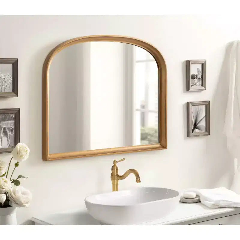 Miroir mural arche panier 34"x28" Or