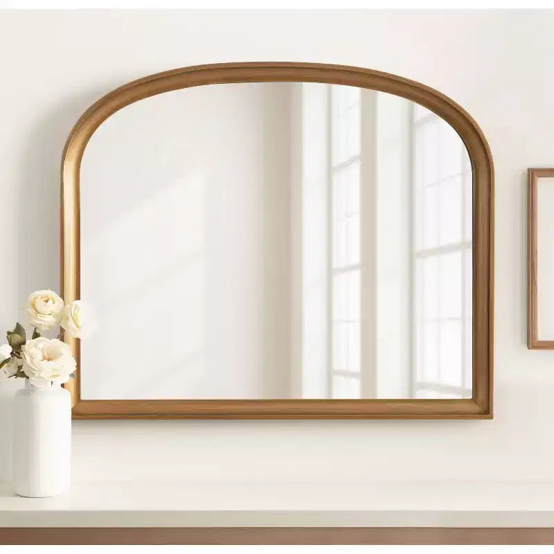Miroir mural arche panier 34"x28" Or