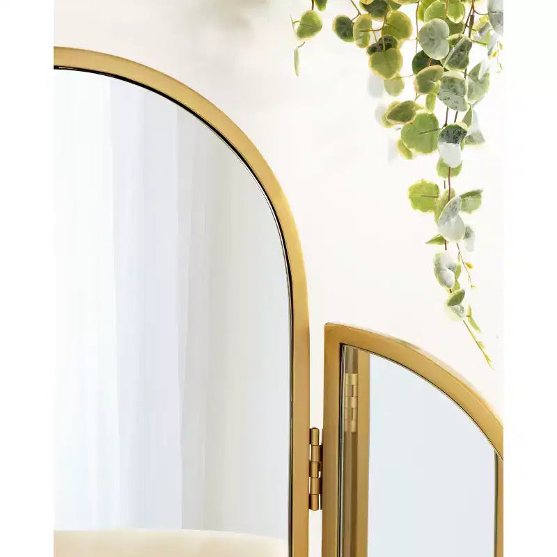 Miroir arche trépied 71x71 cm Or : Style moderne, Mural, Aucun assemblage requis