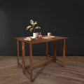 Table console et de salle à manger convertible pliante en bois massif brun chaud