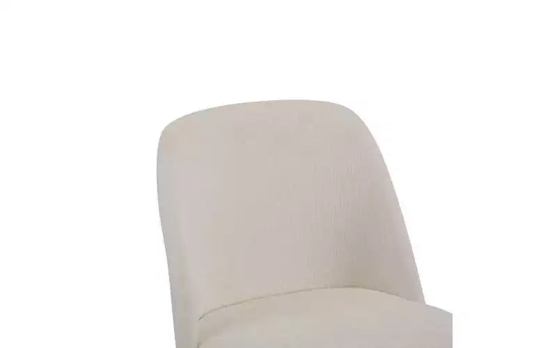 Lot de 2 chaises de salle à manger capitonnées modernes du milieu du siècle avec dossier incurvé Beige/Noir