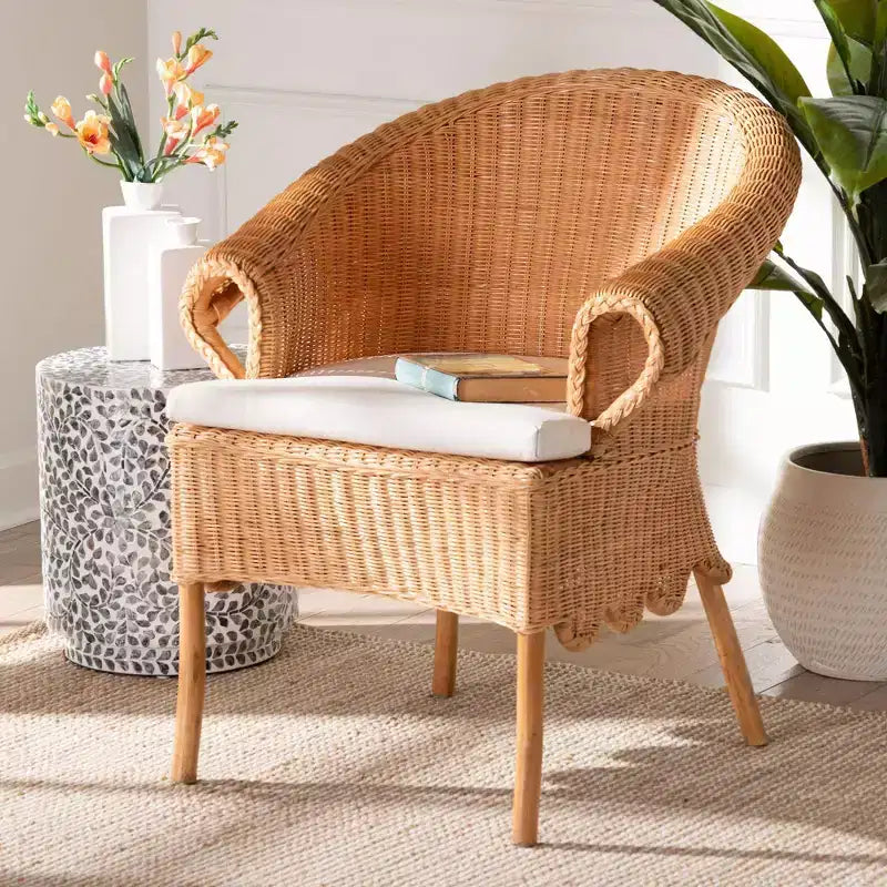 Chaise de salle à manger en rotin miel