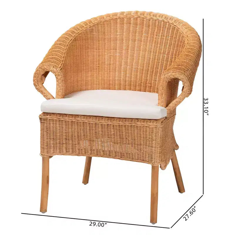 Chaise de salle à manger en rotin miel