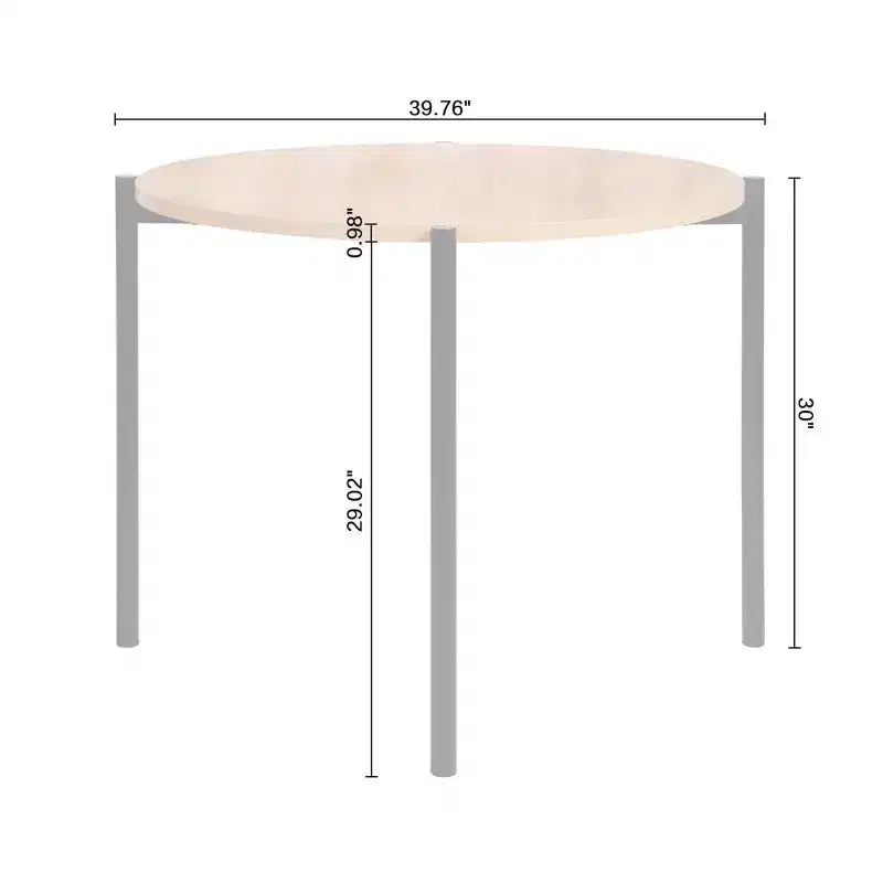 Table à manger ronde Mid-Century Moderne Chêne/Noir