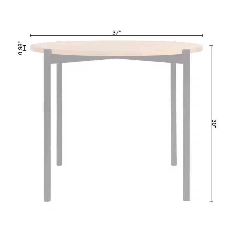 Table à manger ronde Mid-Century Moderne Chêne/Noir