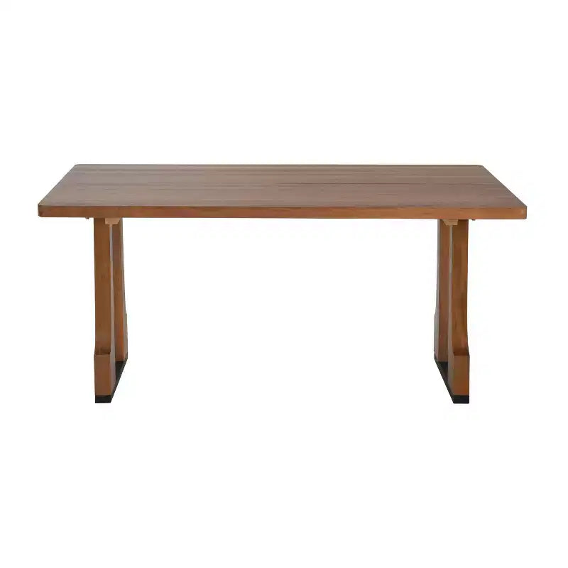 Table de salle à manger rustique 63" avec double pied socle noyer