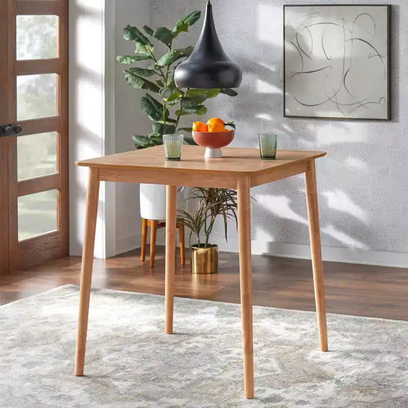 Table carrée hauteur comptoir en chêne clair