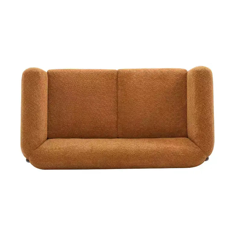 Causeuse en tissu bouclé caramel de 63 po