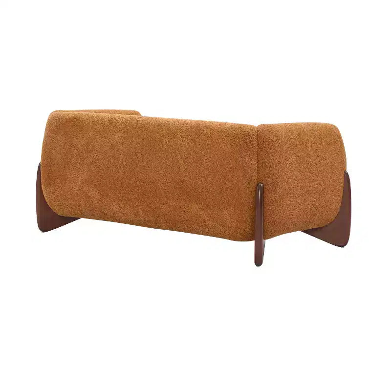 Causeuse en tissu bouclé caramel de 63 po