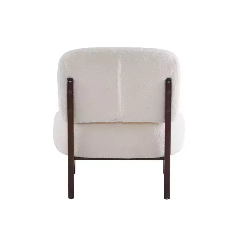 Lot de 2 chaises d'appoint modernes en bois d'hévéa rembourrées en tissu bouclé