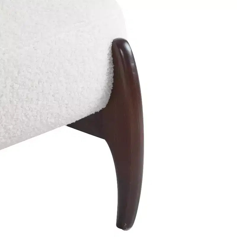 Lot de 2 chaises d'appoint modernes en bois d'hévéa rembourrées en tissu bouclé