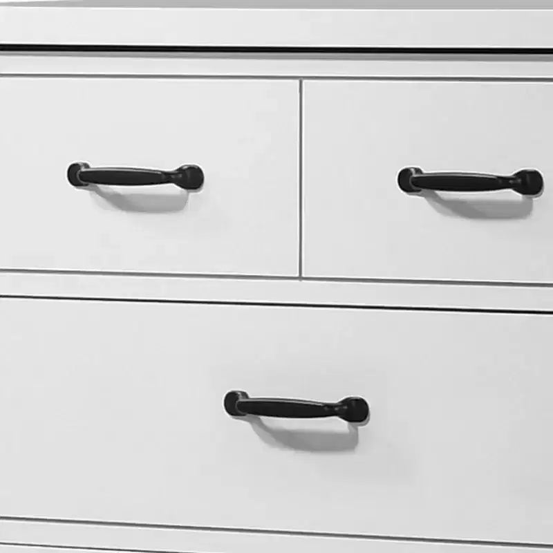 Commode 6 tiroirs 119 cm blanche : Meuble de chambre contemporain, design peu encombrant