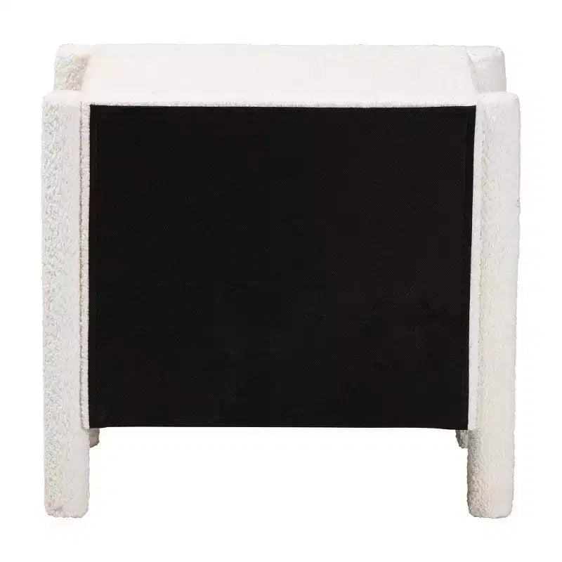 Table de chevet 2 tiroirs en tissu "Teddy Bear" blanc