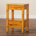 Table de chevet 2 tiroirs en bois ronce de Mappa claire