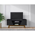 Meuble TV Mid-Century Modern à 4 étagères pour téléviseurs jusqu'à 55" : Console multimédia, gestion des câbles