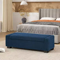 Pouffe de rangement moderne capitonné bleu pour l'intérieur