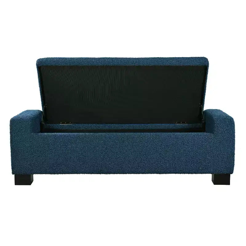 Pouffe de rangement moderne capitonné bleu pour l'intérieur