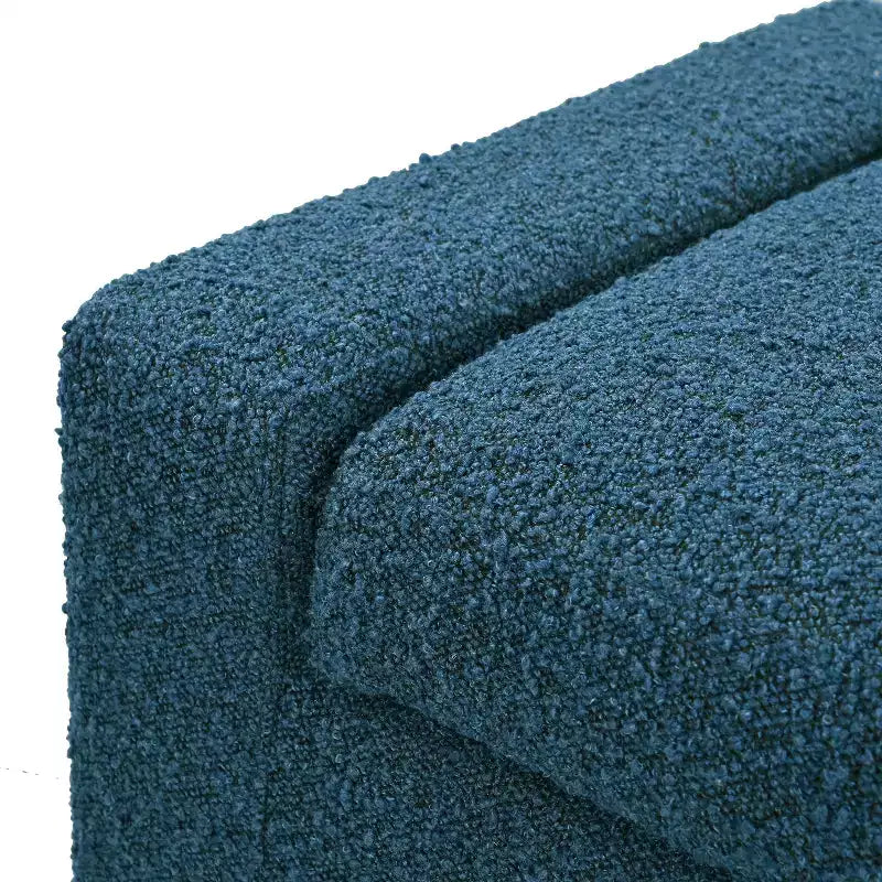 Pouffe de rangement moderne capitonné bleu pour l'intérieur