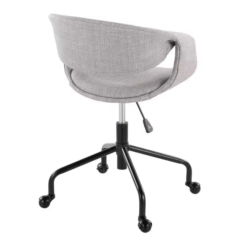 Fauteuil de travail tapissé 4 étoiles métal noir/tissu gris