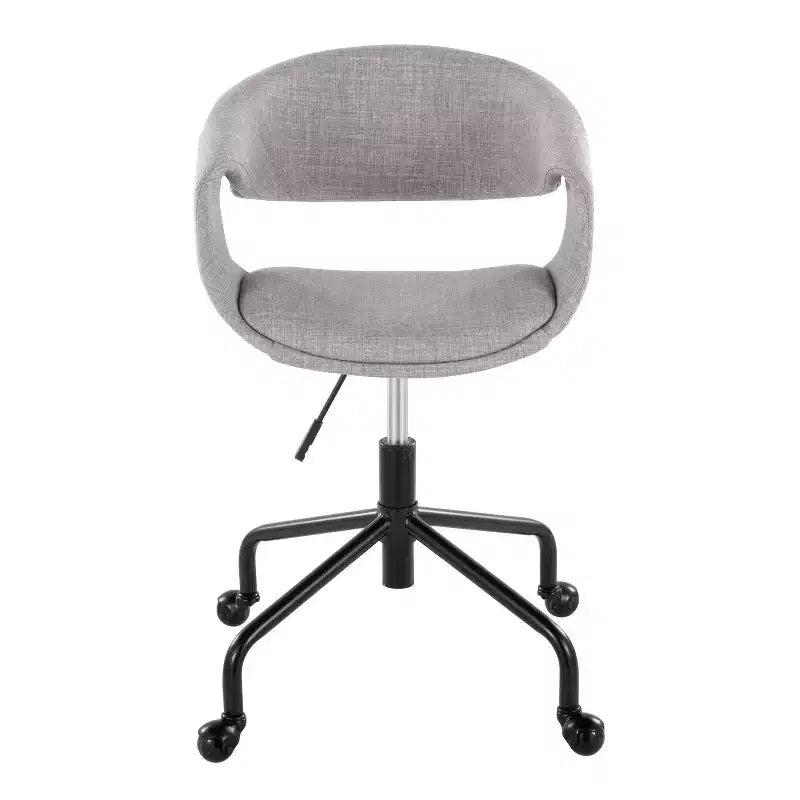 Fauteuil de travail tapissé 4 étoiles métal noir/tissu gris