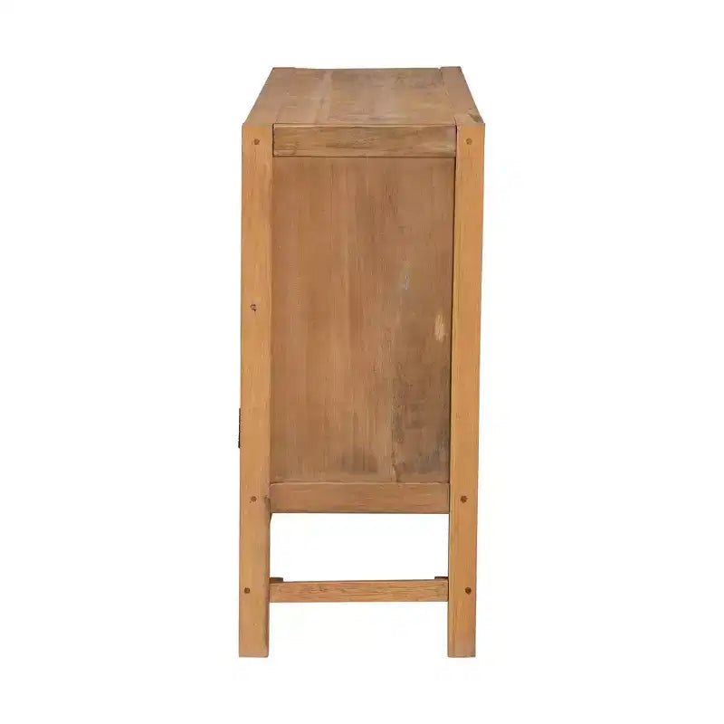 Meuble de rangement en rotin et bois recyclé naturel/marron naturel