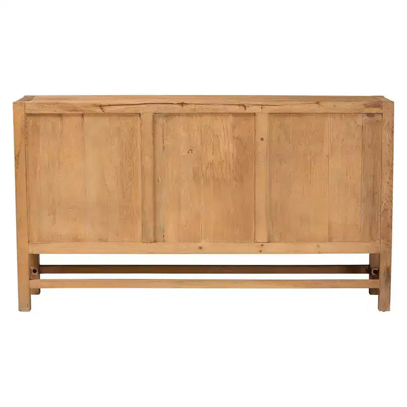 Meuble de rangement en rotin et bois recyclé naturel/marron naturel