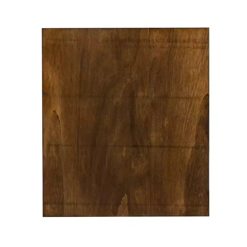 Table d'appoint de style traditionnel en noyer et cadre en métal noir vieilli à la main