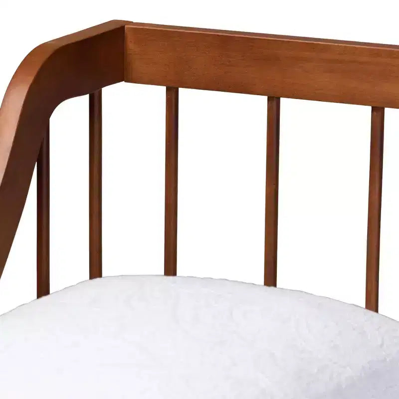 Lit de repos double en bois noyer brun