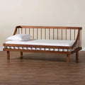 Lit de repos double en bois noyer brun