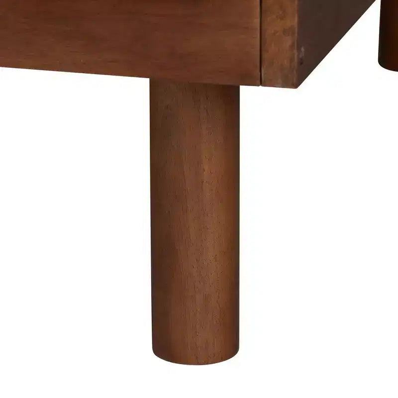 Lit de repos double en bois noyer brun