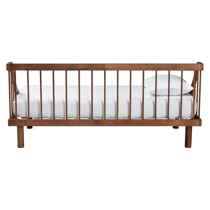 Lit de repos double en bois noyer brun