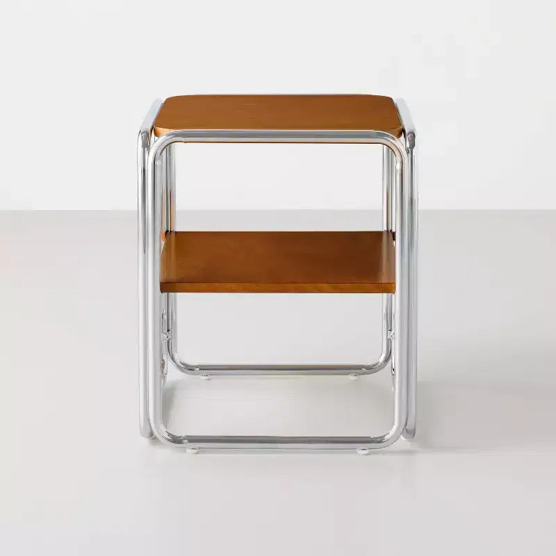 Table d'appoint avec cadre chromé