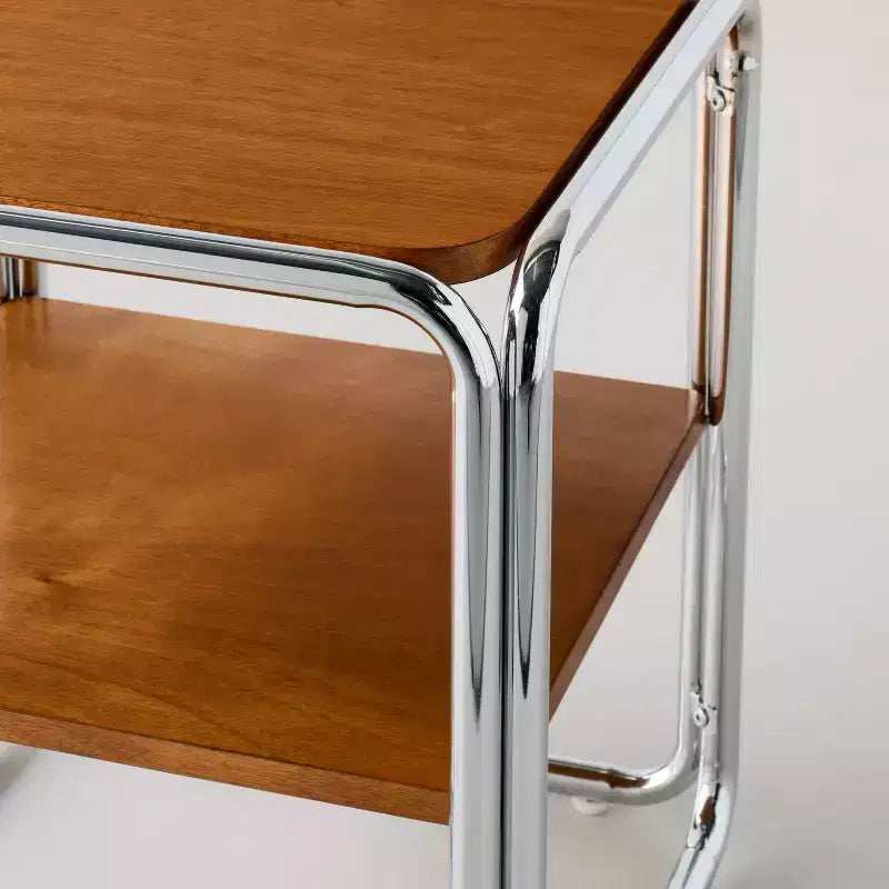 Table d'appoint avec cadre chromé