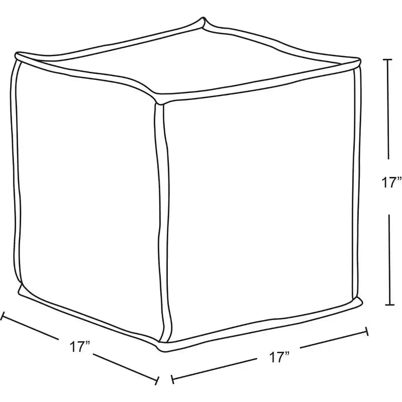 Pouf carré en laine motif crème