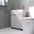 Petit meuble de rangement de salle de bain à roulettes, Meuble de rangement fin pour papier toilette avec 2 trous, Portes coulissantes et étagère réglable, Blanc