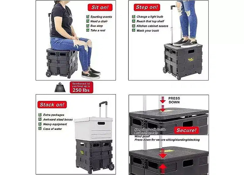 Caisse pliante à roulettes Sport, capacité de 36 kg