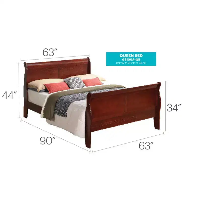 Lit Queen Size avec Traverse de Pied Haute