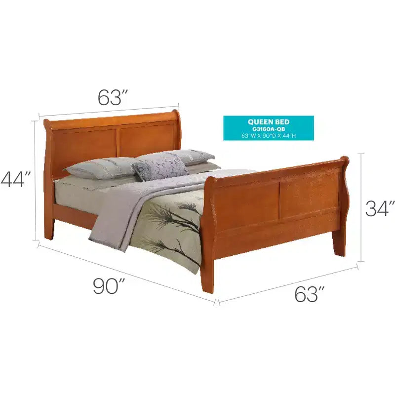 Lit Queen Size avec Traverse de Pied Haute
