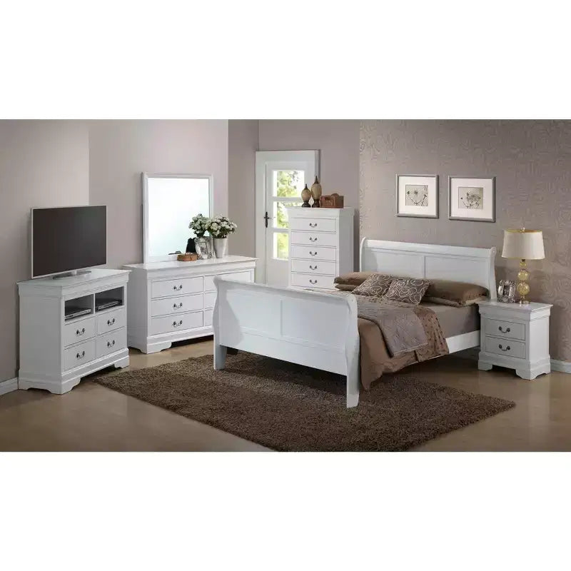 Lit Queen Size avec Traverse de Pied Haute