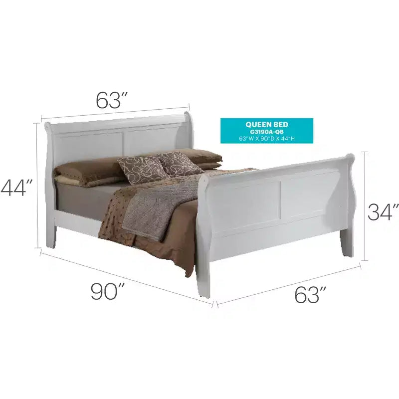 Lit Queen Size avec Traverse de Pied Haute