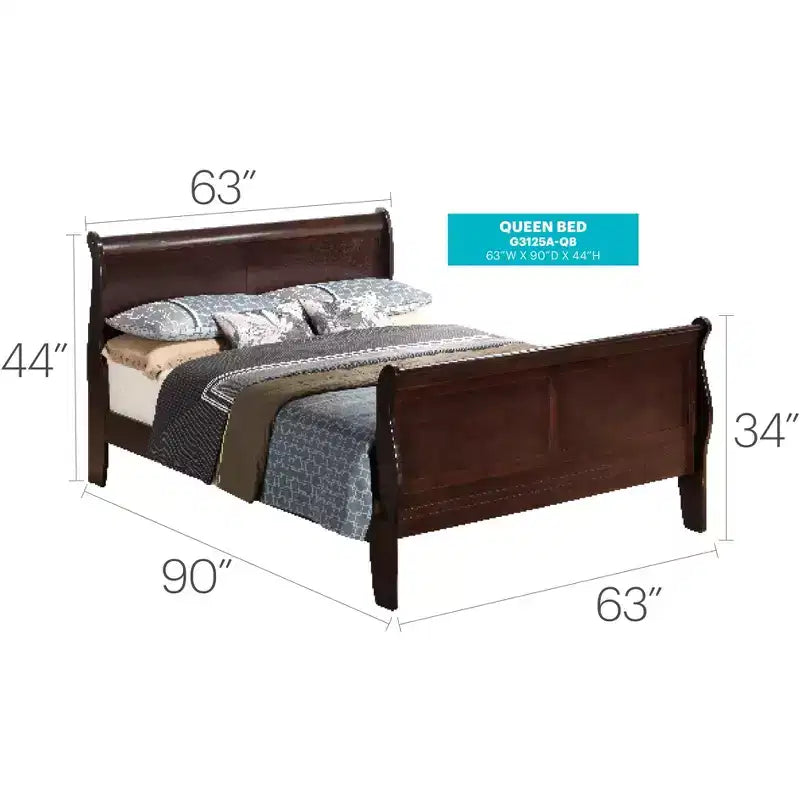 Lit Queen Size avec Traverse de Pied Haute