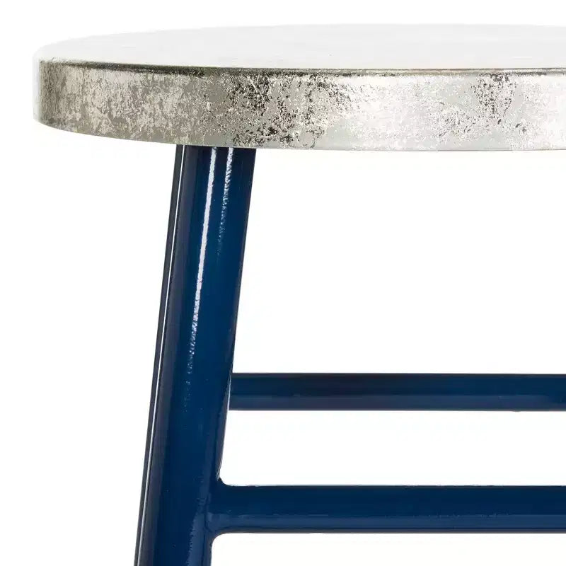 Tabouret de comptoir trempé argenté