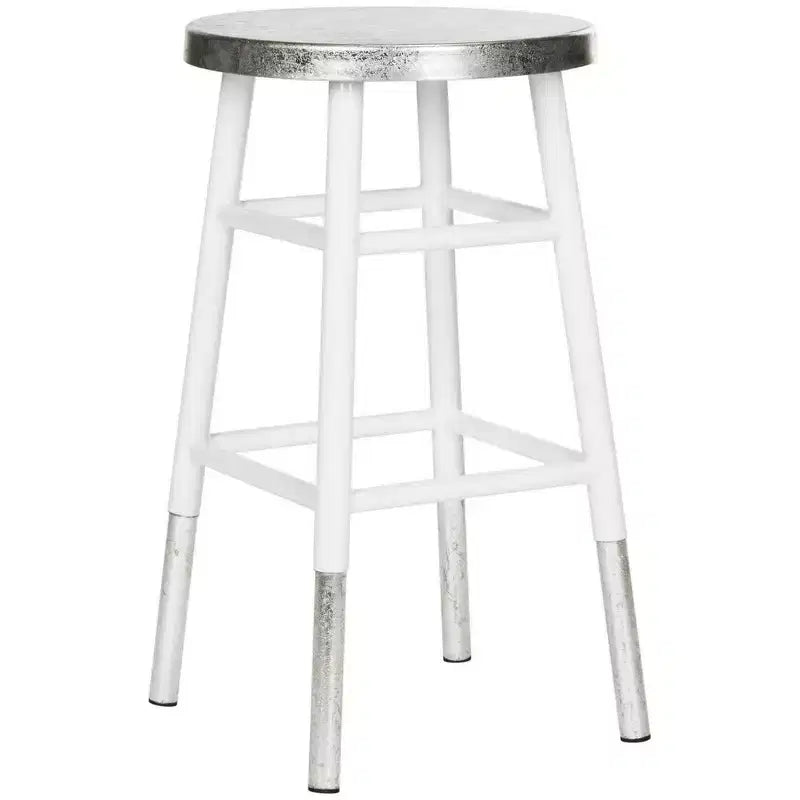 Tabouret de comptoir trempé argenté