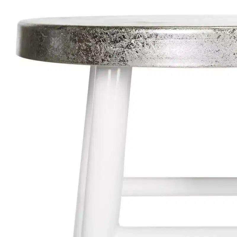 Tabouret de comptoir trempé argenté