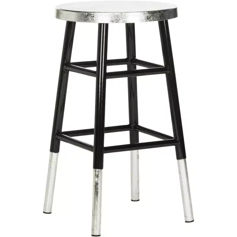 Tabouret de comptoir trempé argenté