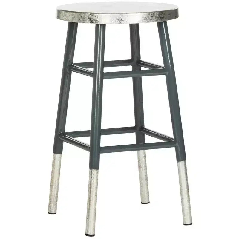Tabouret de comptoir trempé argenté