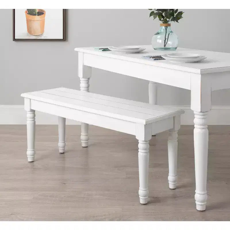 Banc Rectangulaire en Bois 42x14x19 Blanc