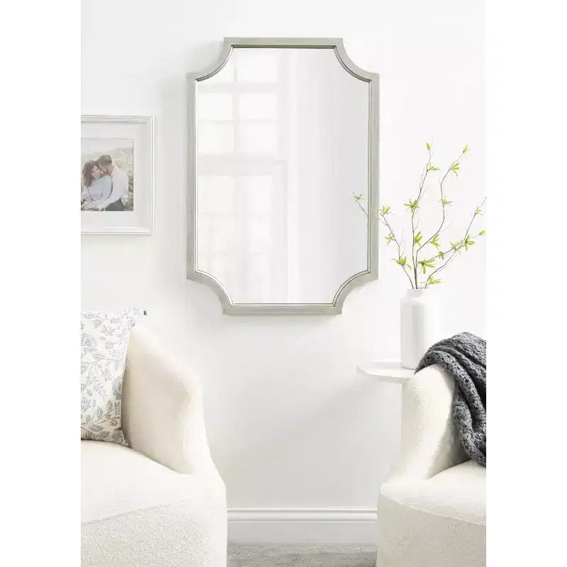 Miroir festonné en MDF 24x36 argenté